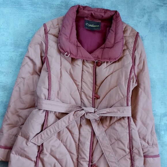 Vintage 1980s Cyclone Goose Down Shell Puffer Long Jacket - Picture 3 of 7